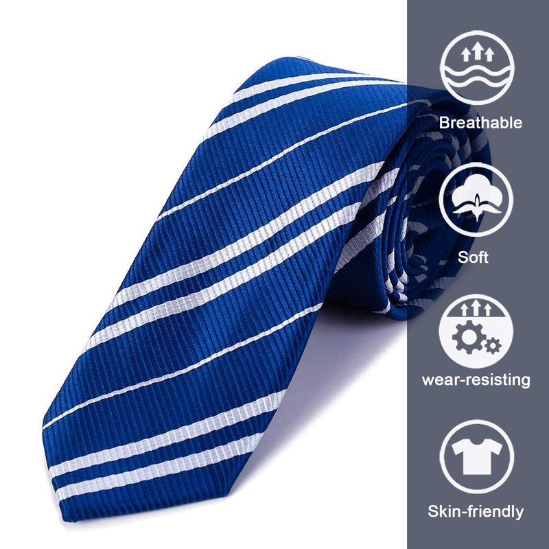 Funnlot Halloween Cosplay Tie Costume Accessory Blue Necktie Tie for Pretend Party Dress Up Costume Hand-Made Necktie (Blue) - Image 4